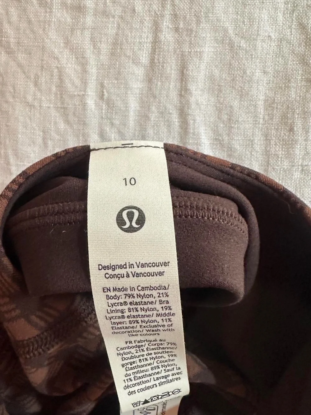 lululemon athletica Brown Plaid Stretch Romper
